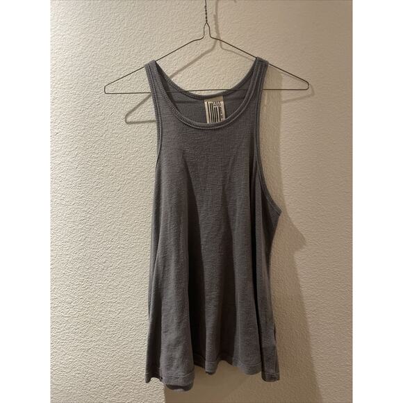 free people, grey ribbed knit tank, small - Picture 1 of 3
